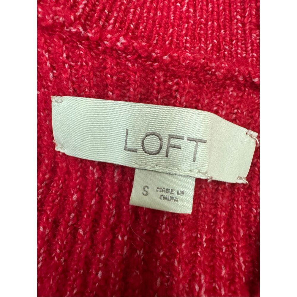 Loft Red Button Up Cardigan Sweater Size Small - Picture 4 of 6